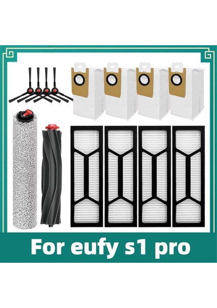 Eufy S1 Pro Vakum Aksesuarları Için Uyumludur Ana Yan Fırça Hepa Filtre Toz Çantası Yedek Yedek Parçalar (Yurt Dışından)
