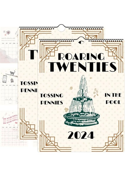 2024 Kükreyen Yirmili Takvim Duvar Takvimi, 12 Aylık Takvim Planlayıcısı, Komik Asılı Aylık Duvar Takvimi, 2pcs (Yurt Dışından)