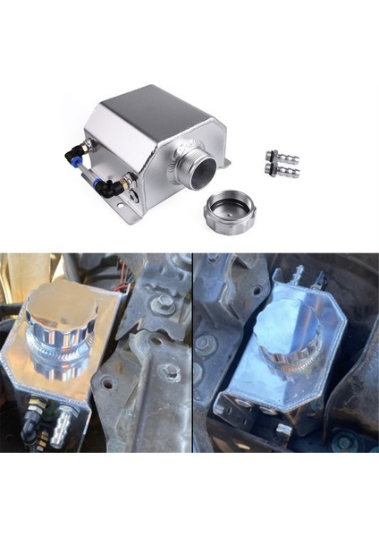 Evrensel 1l Araba Motor Yağı Nefes Alabilir Kap Radyatör Soğutma Suyu Taşma Şişesi Toplama Karter Buhar Rezervuarı Gümüş (Yurt Dışından)