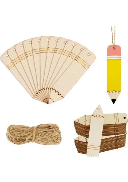 60PCS Boş Yer Imi El Sanatları Ahşap Kesim Kalem El Sanatları Tatil Için Bitmemiş Dilim Doğum Günleri Partiler Bebek Duş Günleri (Yurt Dışından)