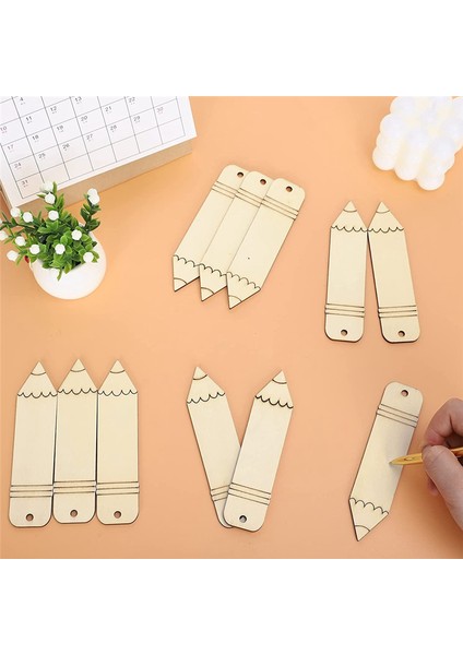 60PCS Boş Yer Imi El Sanatları Ahşap Kesim Kalem El Sanatları Tatil Için Bitmemiş Dilim Doğum Günleri Partiler Bebek Duş Günleri (Yurt Dışından) fiyatları