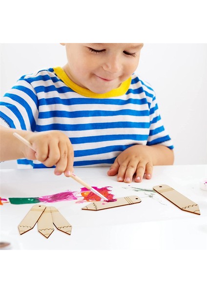 60PCS Boş Yer Imi El Sanatları Ahşap Kesim Kalem El Sanatları Tatil Için Bitmemiş Dilim Doğum Günleri Partiler Bebek Duş Günleri (Yurt Dışından) modelleri