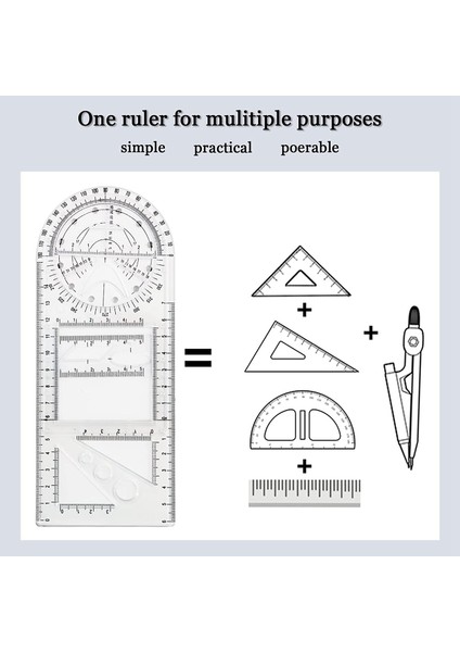 4 Adet Çok Işlevli Geometrik Cetvel Çizim Araçları Plastik Cetvel Seti Matematik Ölçüm Daire Çizim Yöneticileri (Yurt Dışından) modelleri