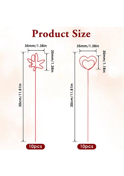 20 Adet Altın Çiçekli Kartlık Çubukları, Kalp, Akçaağaç Yaprağı (Yurt Dışından) fiyatları