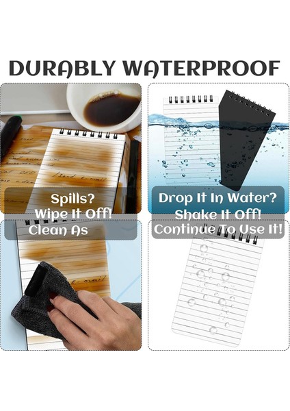16 Adet Su Geçirmez Defter 3x5 Her Hava Koşuluna Uygun Spiral Cep Not Defteri (Yurt Dışından) fırsatları