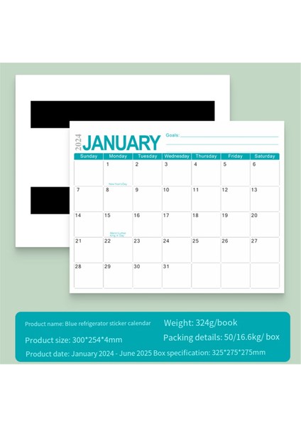 Manyetik Takvim 2024 Haziran 2025'E Kadar, 18 Aylık Takvim Mavi (Yurt Dışından) fırsatları