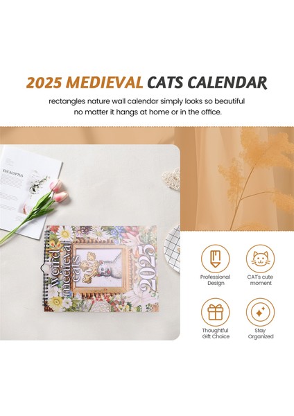 2025 Ortaçağ Kedileri Takvim Garip Kediler Takvim Komik Duvar Takvimi Yeni Yıl Ev Dekorasyonu Için Hediyeler (Yurt Dışından) fırsatları