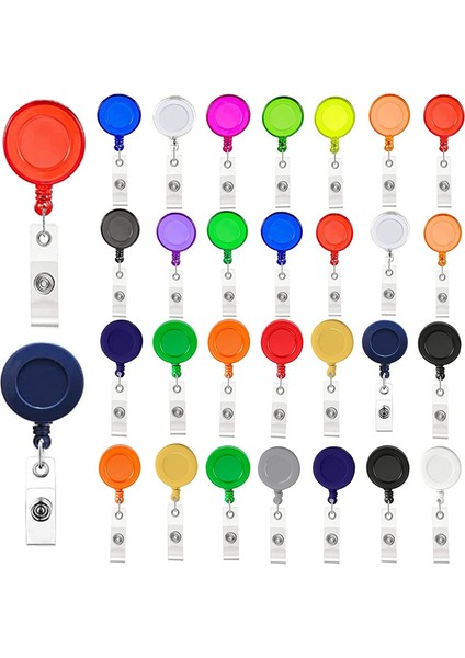 Rozet Makaraları, 30 Adet Renkli Rozet Klipsleri Kimlik Kartı Anahtar Kartı Için Tutucular (Yurt Dışından)