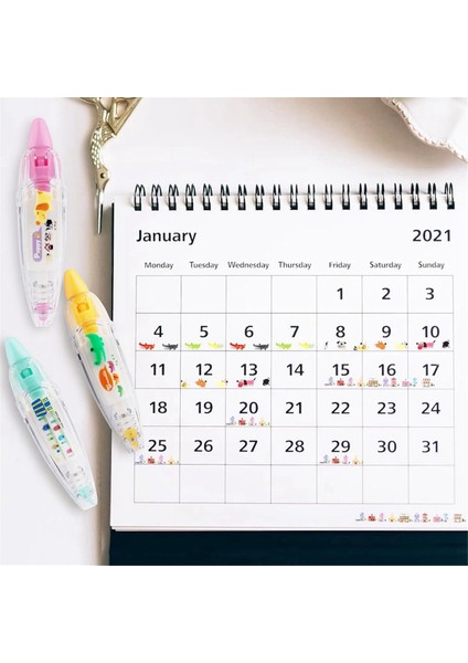 Kendin Yap Karikatür Baskı Tipi Dekoratif Kalem, Ally-Pocket Bant Kalem, C-12 Adet (Yurt Dışından) indirimleri