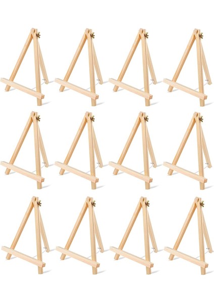 12 Adet Ahşap Şövale, Masaüstü Şövale, Sanat El Sanatları Boyama Şövale Standı (Yurt Dışından)