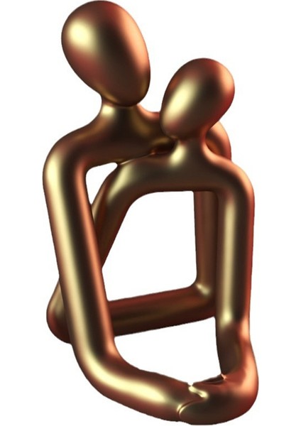 Iskandinav Yaratıcı Çift Heykel Masa Lambası Yatak Odası Dekorasyon Aksesuarları Estetik Oda Noel Ev Dekor, Altın (Yurt Dışından)