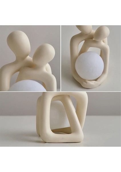 Iskandinav Yaratıcı Çift Heykel Masa Lambası Yatak Odası Dekorasyon Aksesuarları Estetik Oda Noel Ev Dekor, Altın (Yurt Dışından) modelleri