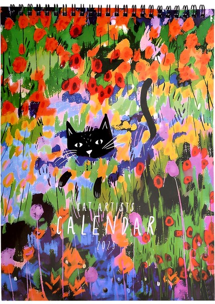 Cat Boyama Duvar Takvimi Aylık Duvar Takvimi Ortaçağ Kedi Resimleri Duvar Art Pet Takvimleri Ev Koleji Için (Yurt Dışından)