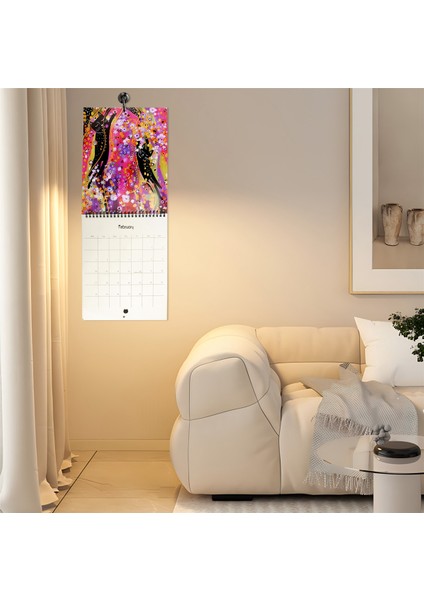 Cat Boyama Duvar Takvimi Aylık Duvar Takvimi Ortaçağ Kedi Resimleri Duvar Art Pet Takvimleri Ev Koleji Için (Yurt Dışından) fırsatları