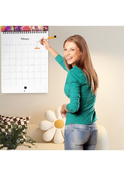 Cat Boyama Duvar Takvimi Aylık Duvar Takvimi Ortaçağ Kedi Resimleri Duvar Art Pet Takvimleri Ev Koleji Için (Yurt Dışından) indirimleri