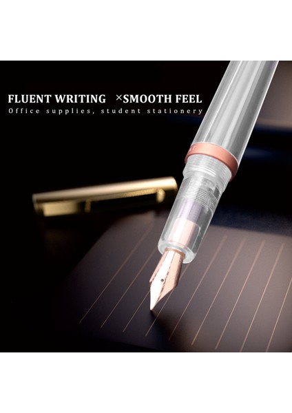 0.5mm Nib Çeşme Kalemi Gözlü Yüksek Kapasiteli Yüksek Kapasiteli Şeffaf Kalemler Ofis Okul Malzemeleri Öğrenci Yazma Hediyeleri Kırtasiye Gül Altın (Yurt Dışından) indirimleri