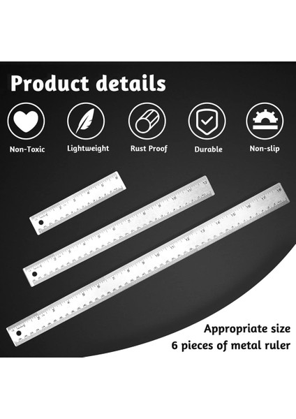 Metal Cetvel 3 Parça Paslanmaz Çelik Cetvel Cork Destek Ofis Okulu Çalışmaları Için Kaymaz Düz Kenar Metal Cetvel (Yurt Dışından) fiyatları