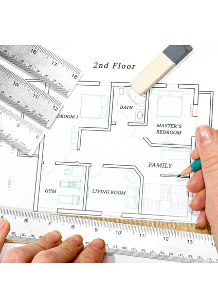 Metal Cetvel 3 Parça Paslanmaz Çelik Cetvel Cork Destek Ofis Okulu Çalışmaları Için Kaymaz Düz Kenar Metal Cetvel (Yurt Dışından) fırsatları