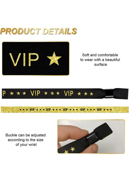 100 Paket Vıp Kumaş Etkinlik Bilekliği, Aktiviteler, Partiler Için (Siyah) (Yurt Dışından) fiyatları