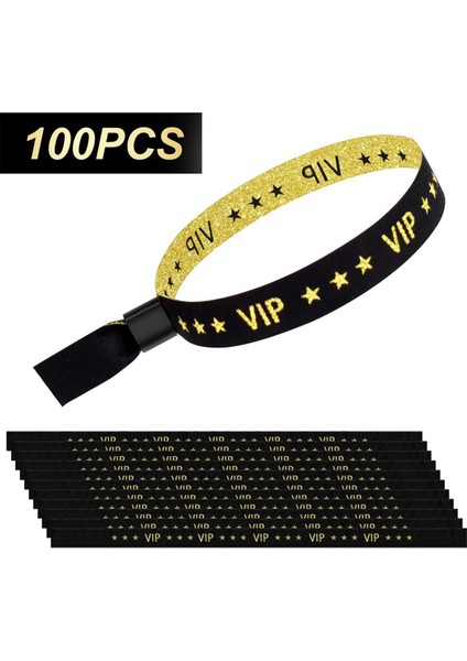 100 Paket Vıp Kumaş Etkinlik Bilekliği, Aktiviteler, Partiler Için (Siyah) (Yurt Dışından) fırsatları