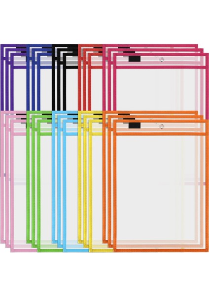 30 Paket Kuru Silme Cepleri Pvc Şeffaf Dikilmiş Kuru Silme Dosya Torbası Yeniden Kullanılabilir Kuru Silme Torbası (Yurt Dışından)