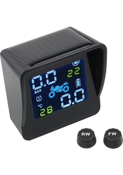 Motosiklet Güneş Enerjili Lastik Basıncı Sıcaklık Izleme Sistemi Tpms Sensör Takımı Motosiklet Lastik Basıncı Için USB Şarj (Yurt Dışından) fiyatları