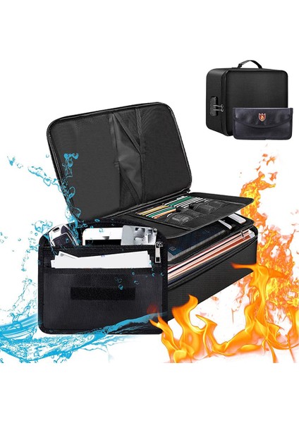 Fireproof Dosya Organizatör Torbaları, Fireproof ve Para Torbası ile Su Geçirmez Belge Kutusu, Kilitli Fireproof Güvenli Çanta (Yurt Dışından)