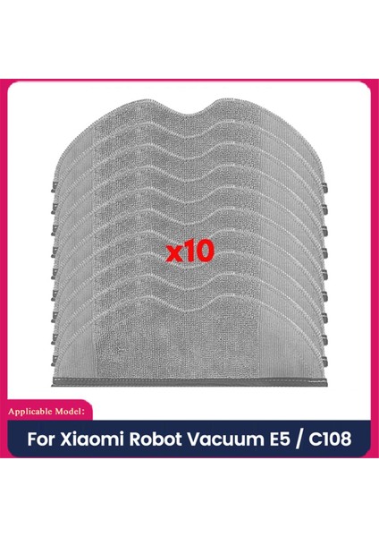 Xiaomi Robot Vakum E5 / C108 Robot Vakum Temizleyici Aksesuarları Yıkanabilir Mikrofiberler Paspas Bez 10 Adet (Yurt Dışından)