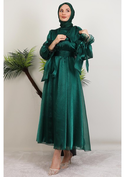 Mişa Tesettür Elbise Zümrüt