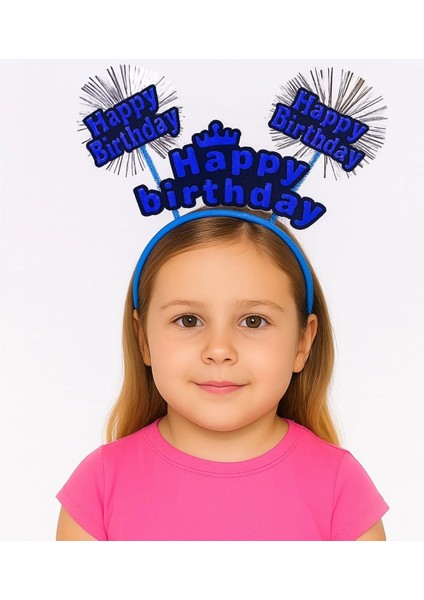 Doğum Günü Kutlaması Için Mavi Taç – Işıltılı Yazılı Parti Tacı (4887)