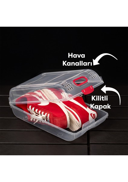 204-10 Kadın ve Çocuk Ayakkabı Saklama Kutusu - Şeffaf Pratik Ayakkabı Kabı Düzenleyici Saklama Seti 10 Adet fiyatları