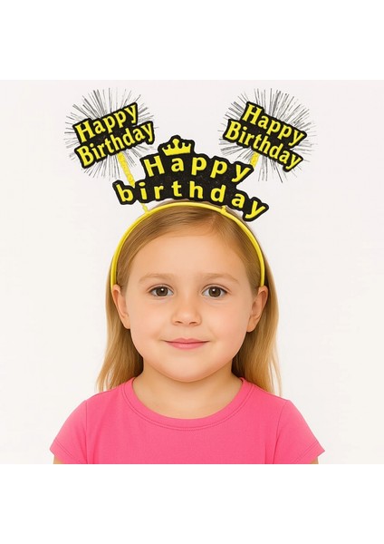 Doğum Günü Kutlaması Için Sarı Taç – Işıltılı Yazılı Parti Tacı (4887)