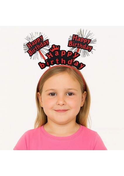 Doğum Günü Kutlaması Için Kırmızı Taç – Işıltılı Yazılı Parti Tacı (4887)