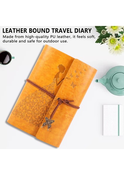 Yeniden Doldurulabilir Defter Dergileri, A6 Deri Seyahat Günlüğü Sanatı Çizim Eskiz Dergileri Kadınlar/sevgililer Günü, Genç Kızlar ve Erkekler Için Yazılacak (Yurt Dışından) fırsatları