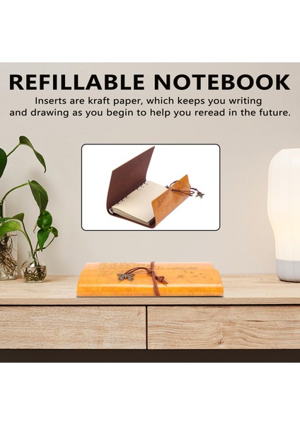 Yeniden Doldurulabilir Defter Dergileri, A6 Deri Seyahat Günlüğü Sanatı Çizim Eskiz Dergileri Kadınlar/sevgililer Günü, Genç Kızlar ve Erkekler Için Yazılacak (Yurt Dışından) indirimleri