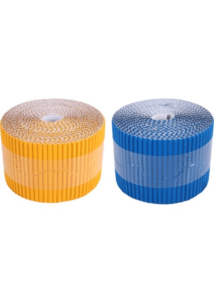 2 Rolls Bülten Tahtası Sınırları Dekoratif Sınırlar Için Tarak Sınır Dekorasyon Arka Plan Kağıt (Sarı ve Mavi) (Yurt Dışından)