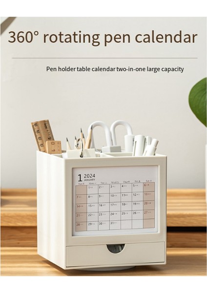 Kalem Masa Düzenleyici 2024 Masa Takvimi, 360° Dönebilen Kalemlik (Yurt Dışından) modelleri