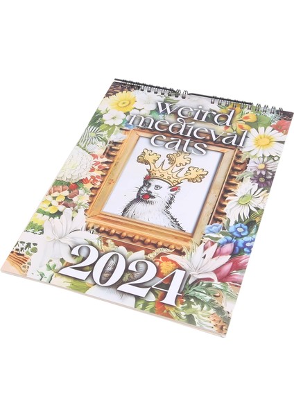 Garip Ortaçağ Kedileri Takvimi 2024 Takvim 12 Aylık Duvar Takvimi Ofis Evi Hediye Kaplamalı Kağıt A (Yurt Dışından) fiyatları