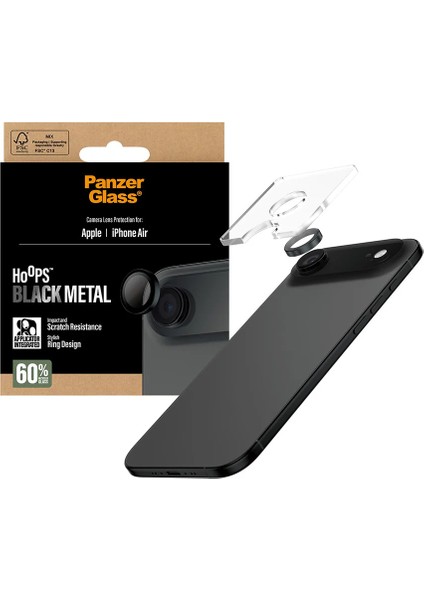 Apple iPhone 17 Air Siyah Kamera Lens Koruyucu (Hizalama Aparatlı) fırsatları