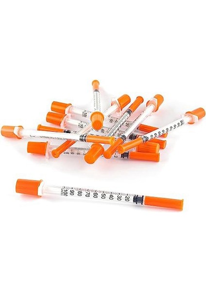 30G 0.5ın Iğneli 1ml/cc Şırınga-Turuncu Şırınga (30G-13MM-100 Paket) (Yurt Dışından)