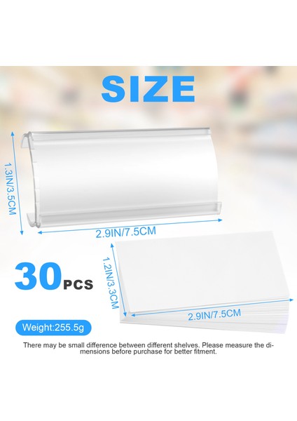 Tel Raf Etiket Tutucuları, 30 Paket Plastik Tel Raf Etiket Klipsleri Etiket Kağıdı Çıkarılabilir Tel Kabul Etiket Tutucu (Yurt Dışından) indirimleri