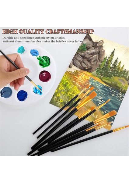 10 Parça Boya Fırçaları 3 Parça Yuvarlak Boya Tepsisi Boyama Paleti (Yurt Dışından) indirimleri