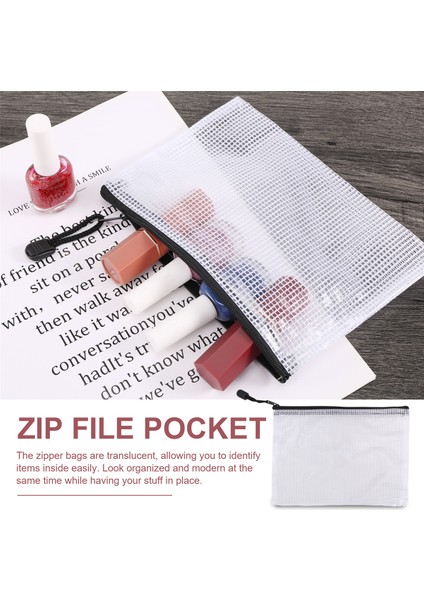 18PCS Mesh Fermuar Torbası Belge Çantası, 8 Çeşitli Boyut, Su Geçirmez Plastik Zip Dosya Klasörleri, Ofis Için Çok Amaçlı, Ev (Yurt Dışından) fırsatları