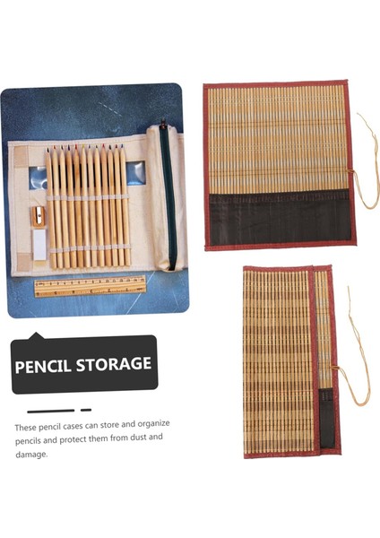 Rulo Fırça Kalem Perde Bambu Kalem Rulo Saklama Kalem Çantası (Yurt Dışından) indirimleri