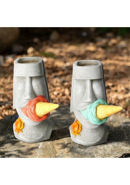 Dondurma Heykeli Masaüstü Heykel Paskalya Adası Ekici Pot Sanat Çiçek Düzenlemesi Ev Dekoru A (Yurt Dışından) indirimleri