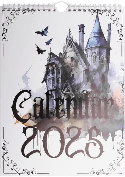 Cadı Goth 2025 Takvim Dijital Pagan 2025 Aylık Planlayıcı Mektup Boyutu Gotik Aylık Takvim (Yurt Dışından) modelleri
