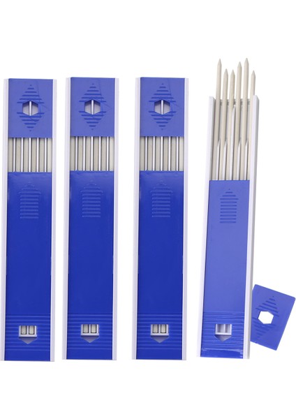 24 Adet Marangoz Kalem Kurşun Doldurmalar 2,8 mm Beyaz, Katı Mekanik Marangoz Kalemleri Doldurma Değiştirme (Yurt Dışından)