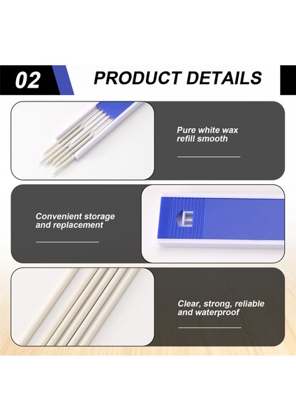 24 Adet Marangoz Kalem Kurşun Doldurmalar 2,8 mm Beyaz, Katı Mekanik Marangoz Kalemleri Doldurma Değiştirme (Yurt Dışından) indirimleri