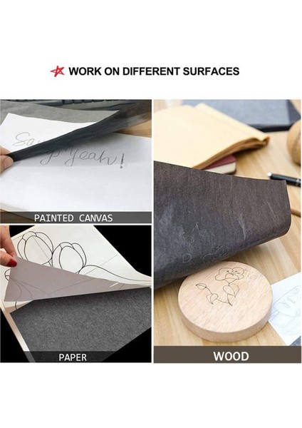 200 Adet Karbon Transfer Kağıdı 11,5 x 8,3 Inç A4 Kabartma Kalemi ile (Yurt Dışından) fırsatları