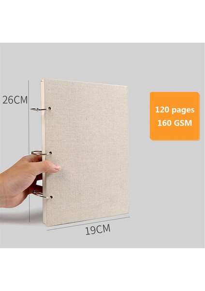 Retro Spiral Eskiz Defteri Keten Sert Kapak 120 Sayfa 160GSM(16K) (Yurt Dışından) fırsatları